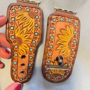 Handmade custom leather Apple Watch straps